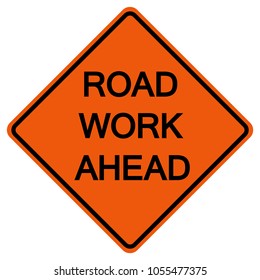 Road Work Ahead, American Symbol Sign,Vector Illustration, Isolate On White Background Icon. EPS10