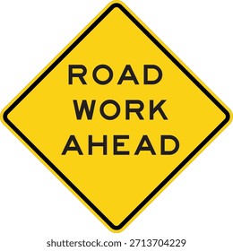 Road Work Ahead Road Diamond Sign Design