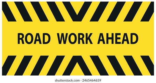 road work ahead sign on sky background