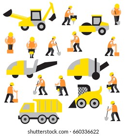 Road Work Icons Or Artworks Elements Set