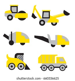 Road work icons or artworks elements set