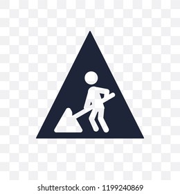 Road work sign transparent icon. Road work sign symbol design from Traffic signs collection. Simple element vector illustration on transparent background.