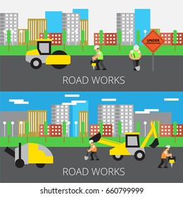 Road work vector illustration
