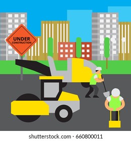 Road work vector illustration