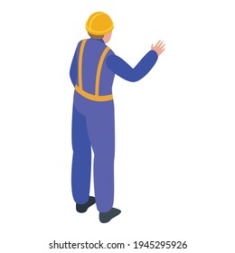 Road worker icon. Isometric of road worker vector icon for web design isolated on white background