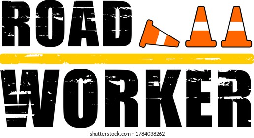 Road worker safety cones label