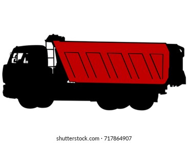 Road workers and construction equipment on a white background