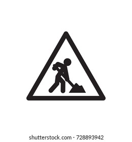 road working sign icon vector isolated on white background