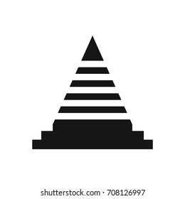 Road Works sign. Vector black icon on white background