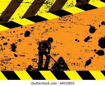 road works under construction background, vector illustration