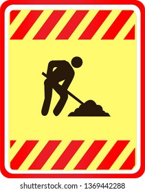 Road Works Underway Warning Sign Stock Vector (Royalty Free) 1369442288