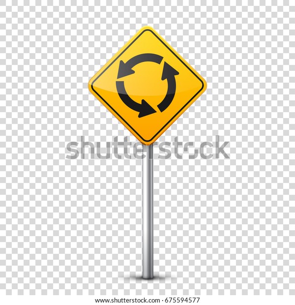 Road yellow signs collection isolated on\
transparent background. Road traffic control.Lane usage.Stop and\
yield. Regulatory signs. Curves and\
turns.