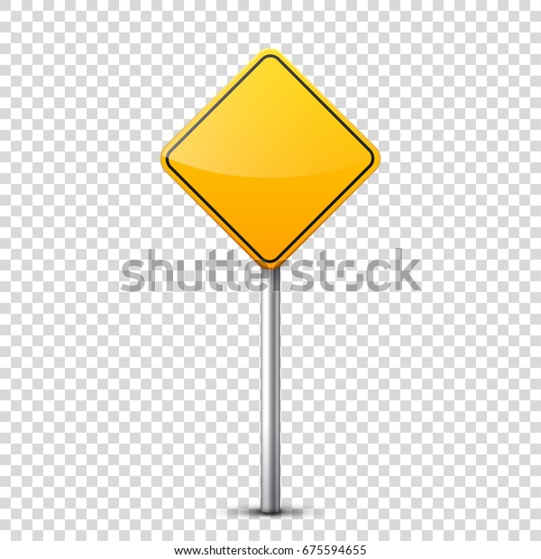 Road Yellow Signs Collection Isolated On Stock Vector Royalty Free