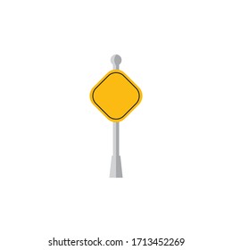 Road yellow traffic sign icon design isolated on white background