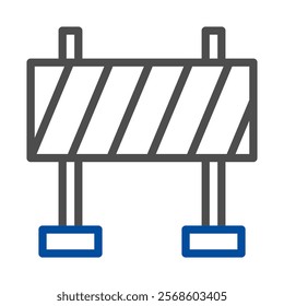 Roadblock barrier icon. Concept of construction, under maintenance, and closed road.