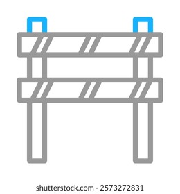 Roadblock barrier icon. Concept of construction, under maintenance, and closed road.