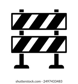 Roadblock Barrier Icon Vector Design Template On Trendy Design