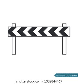 Roadblock Barrier Icon Vector Template