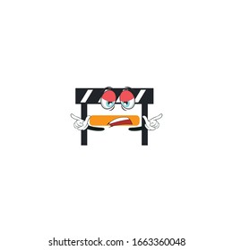 roadblock cartoon characters design with expression. you can use for stickers, pins, mascot or patches