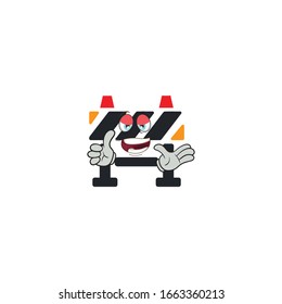 roadblock cartoon characters design with expression. you can use for stickers, pins, mascot or patches