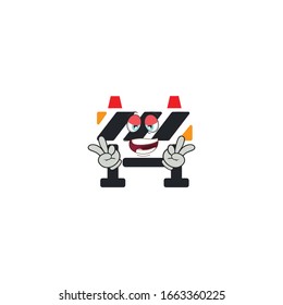 roadblock cartoon characters design with expression. you can use for stickers, pins, mascot or patches
