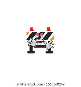 roadblock cartoon characters design with expression. you can use for stickers, pins, mascot or patches