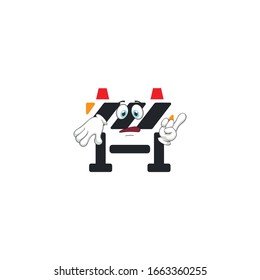 roadblock cartoon characters design with expression. you can use for stickers, pins, mascot or patches