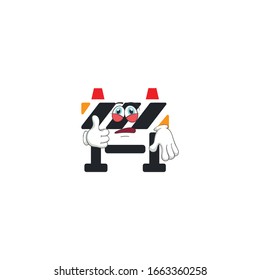 roadblock cartoon characters design with expression. you can use for stickers, pins, mascot or patches