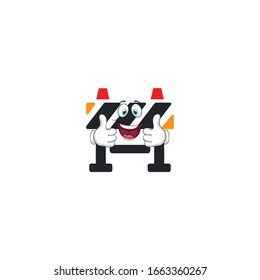 roadblock cartoon characters design with expression. you can use for stickers, pins, mascot or patches