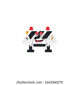 roadblock cartoon characters design with expression. you can use for stickers, pins, mascot or patches
