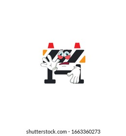 roadblock cartoon characters design with expression. you can use for stickers, pins, mascot or patches