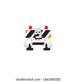roadblock cartoon characters design with expression. you can use for stickers, pins, mascot or patches