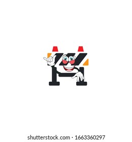 roadblock cartoon characters design with expression. you can use for stickers, pins, mascot or patches