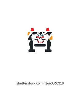 roadblock cartoon characters design with expression. you can use for stickers, pins, mascot or patches