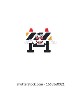 roadblock cartoon characters design with expression. you can use for stickers, pins, mascot or patches