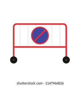 Roadblock cartoon vector. free space for text. wallpaper.