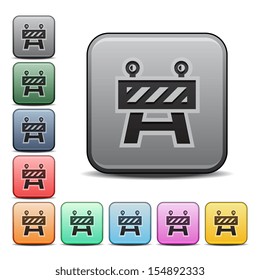 Roadblock Construction Icon Square Icon with Color Variations