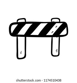 roadblock doodle icon vector 