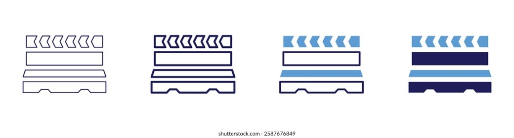 Roadblock icon in 4 different styles. Thin Line, Line, Bold Line, Duotone. Duotone style. Editable stroke.