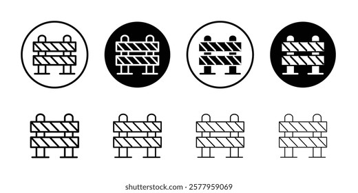 Roadblock icon black and white vector sign