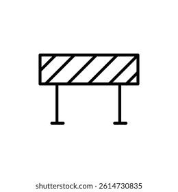 Roadblock icon black and white vector sign