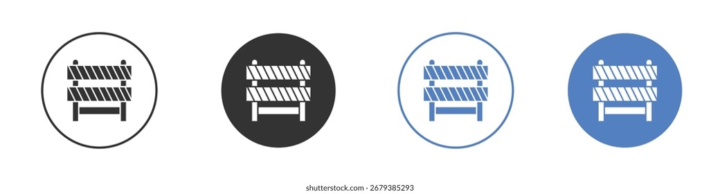 Colección de icono de bloqueo de carretera para App en colores negro y azul