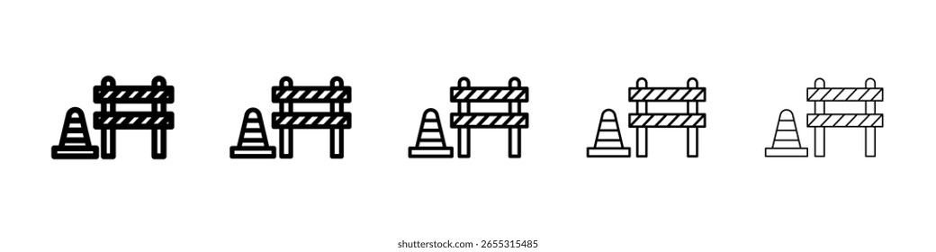 Ícone de bloqueio de estrada preenchido conceito de sinal plano para web design.