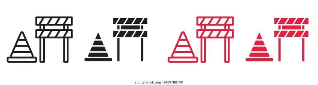 Roadblock icon line art vector