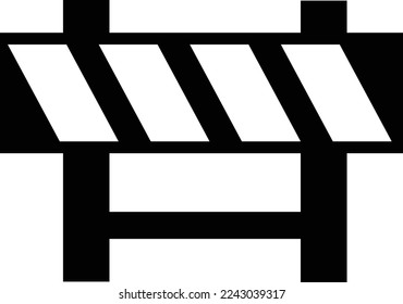 Straßenblocksymbol auf weißem Hintergrund. Sperrzeichen. Flachstil.