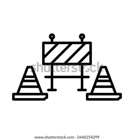 Roadblock icon outline set sign