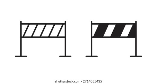 Straßensperre Symbol Silhouette Vektorgrafik-Designs. Bearbeitbare Striche