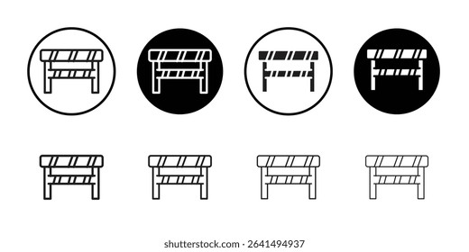 Roadblock icon Thin line illustration set vector
