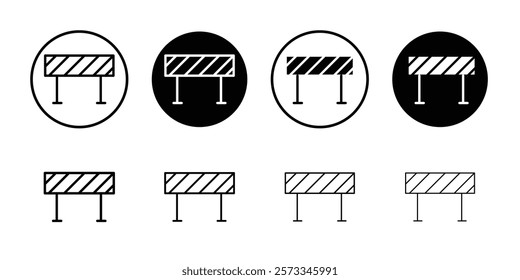 Roadblock icon vector line logo mark or symbol set collection outline style