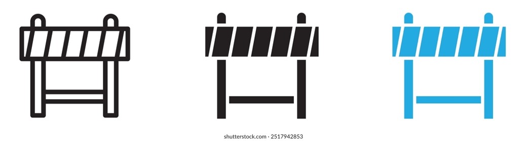 Roadblock icon vector set illustration